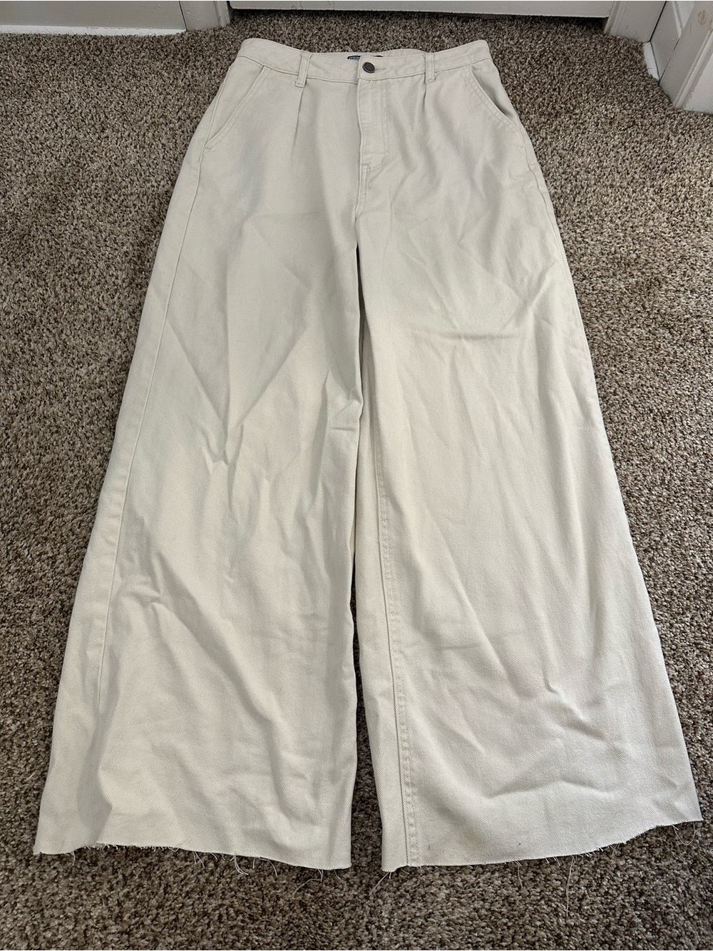 AFRM Nuuly Cream Wide Leg Pants